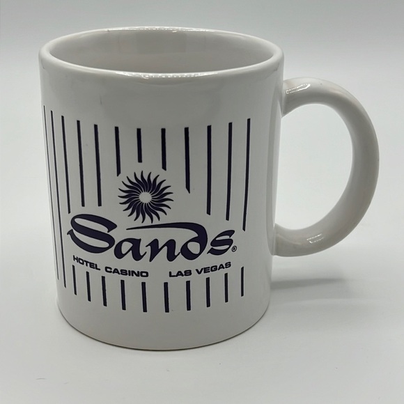 SANDS HOTEL CASINO LAS VEGAS COFEE MUG WHITE WITH DARK BLUE - Picture 1 of 7